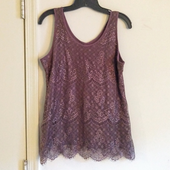 Maurices Tops - Maurices plum lace tank